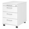 Witte metalen Rolcontainer SIGNA AC30 met vier laden en beugelgrepen van hjh OFFICE PRO
