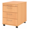 Rolcontainer SIGNA AC30 in beukenlook met vier laden en metalen beugelgrepen van hjh OFFICE PRO