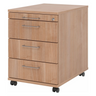 Rolcontainer SIGNA AC30 in walnoot-look met vier lades en beugelgrepen van hjh OFFICE PRO