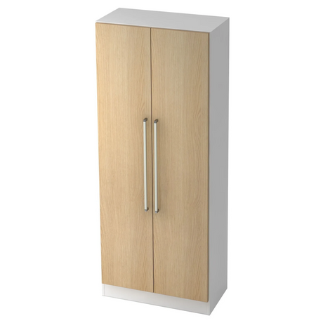 Archiefkast SIGNA G 7100 in wit en eiken met twee deuren en chromen handgrepen van hjh OFFICE PRO