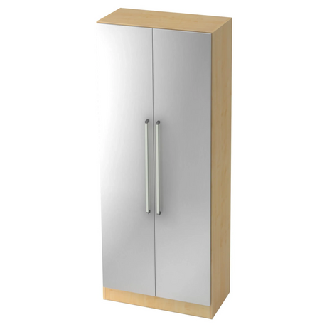 Tweedeurskast SIGNA G 7100 in esdoorn en zilver met twee lange chromen grepen van hjh OFFICE PRO