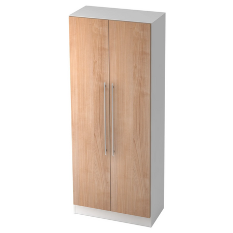 Kast SIGNA G 7100 in wit en walnoot-look met twee deuren en lange railgrepen van hjh OFFICE PRO