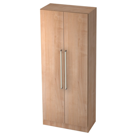 Tweedeurs archiefkast SIGNA G 7100 in walnoot-look met twee zilveren chromen handgrepen van hjh OFFICE PRO