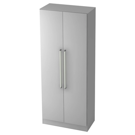 Grijze archiefkast SIGNA G 7100 met twee deuren en chromen handgrepen van hjh OFFICE PRO