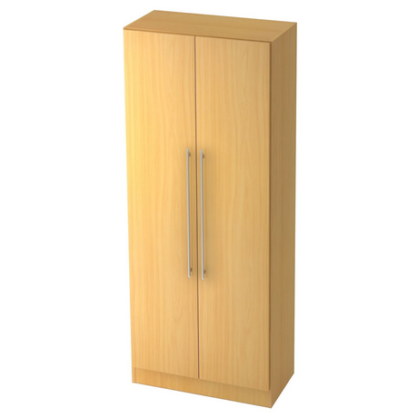 Twee-deurs archiefkast SIGNA G 7100 in beukenlook met zilverkleurige railgrepen van hjh OFFICE PRO