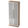 Archiefkast SIGNA G 7100G in walnootlook met twee gematteerde glazen deuren en chromen handgrepen van hjh OFFICE PRO