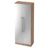 Kast SIGNA G 7200 in walnoot-look met zilveren metalen fronten en chromen handgrepen van hjh OFFICE PRO