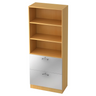 Kast SIGNA G 7300 van beukenkleurig hout met twee zilveren laden en chromen grepen van hjh OFFICE PRO