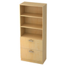 Kast SIGNA G 7300 in esdoorn-look met drie open vakken en twee laden met chromen grepen van hjh OFFICE PRO