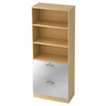 SIGNA G 7300 plank van licht esdoornhout met twee zilveren laden en chromen grepen van hjh OFFICE PRO