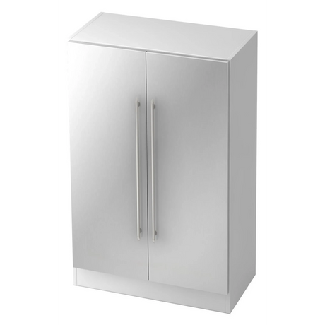 Witte archiefkast SIGNA G 7550 met twee deuren en zilverkleurige beugelgrepen van hjh OFFICE PRO