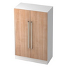 Kast SIGNA G 7550 in wit en walnoot met twee chromen handgrepen van hjh OFFICE PRO