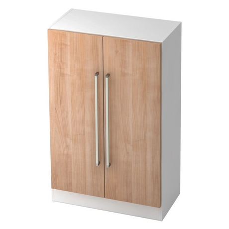 Kast SIGNA G 7550 in wit en walnoot met twee chromen handgrepen van hjh OFFICE PRO