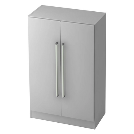 Grijze archiefkast SIGNA G 7550 met twee deuren en lange chromen grepen van hjh OFFICE PRO