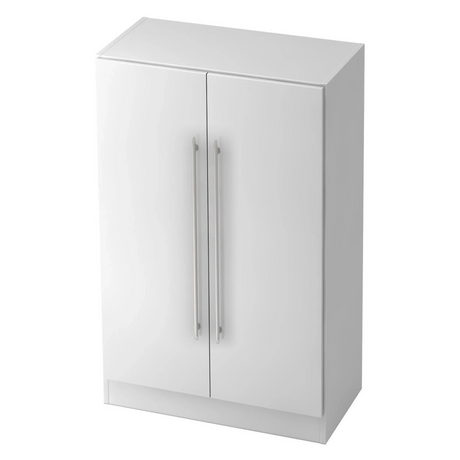 Witte archiefkast SIGNA G 7550 van kunststof met twee deuren en zilverkleurige relinggrepen van hjh OFFICE PRO