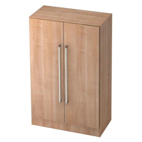 Kast SIGNA G 7550 in walnoot-look met twee deuren en chromen grepen van hjh OFFICE PRO
