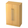 Archiefkast SIGNA G 7550 in beukenlook met twee deuren en zilverkleurige chromen handgrepen van hjh OFFICE PRO
