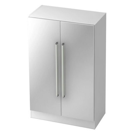Witte metalen kast SIGNA G 7550 met twee deuren en zilverkleurige chromen handgrepen van hjh OFFICE PRO