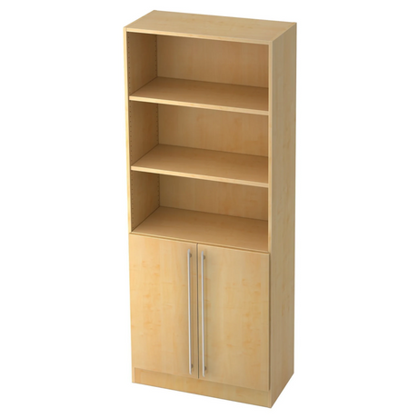 Kast SIGNA G 7700 in esdoornoptiek met drie open planken en een onderkast van hjh OFFICE PRO