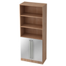 Kast SIGNA G 7700 in walnootlook met zilveren kastdeuren en twee chromen handgrepen van hjh OFFICE PRO