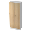 Archiefkast SIGNA K 6100 SG in wit en eiken met twee deuren en een slot van hjh OFFICE PRO