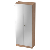 Archiefkast SIGNA K 6100 SG in walnoot-look met twee zilverkleurige deuren van hjh OFFICE PRO