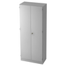 Grijze metalen kast SIGNA K 6100 SG met twee deuren en een centrale slotgreep van hjh OFFICE PRO