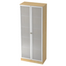 Archiefkast SIGNA K 6100G SG in esdoornoptiek met twee gematteerde glazen deuren en zilveren frames van hjh OFFICE PRO