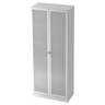 Witte archiefkast SIGNA K 6100G SG met twee gematteerde glazen deuren in zilver van hjh OFFICE PRO