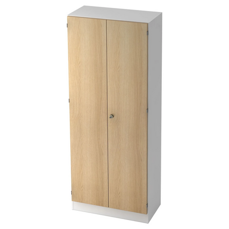 Archiefkast SIGNA K 6200 SG in wit en eiken met twee deuren en een slot van hjh OFFICE PRO