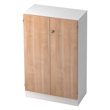Kast SIGNA K 6550 SG in wit met twee fronten in walnoot-look en een slot van hjh OFFICE PRO