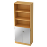 Kast SIGNA K 6770 SG in beukenlook met drie open vakken en een zilverkleurig kastgedeelte van hjh OFFICE PRO