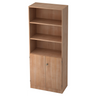 Kast SIGNA K 6770 SG in walnoot-look met drie open planken en een onderkast met twee deuren van hjh OFFICE PRO