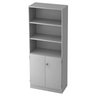 Grijze archiefkast SIGNA K 6770 SG met open vakken en een gesloten onderkast van hjh OFFICE PRO