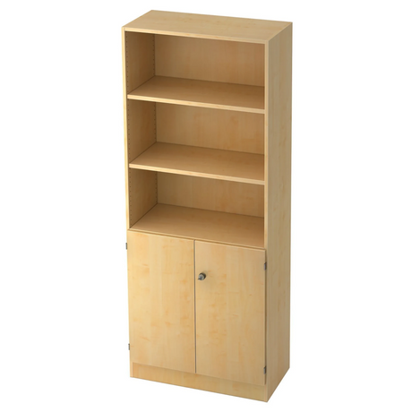 Kast SIGNA K 6770 SG in esdoornlook met twee open vakken en een gesloten kastgedeelte van hjh OFFICE PRO