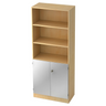 Kast SIGNA K 6770 SG in esdoorn-look met drie open vakken en zilverkleurig kastelement van hjh OFFICE PRO