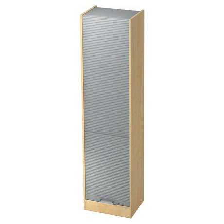 Kast SIGNA R 50 in esdoorn en zilver met grijze lamellendeuren en chromen handgreep van hjh OFFICE PRO