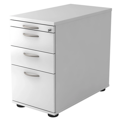Witte metalen Standcontainer SIGNA SC40 met vier laden en booggrepen van hjh OFFICE PRO