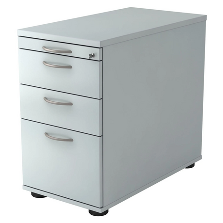 Grijze metalen Standcontainer SIGNA SC40 met vier laden en booggrepen van hjh OFFICE PRO