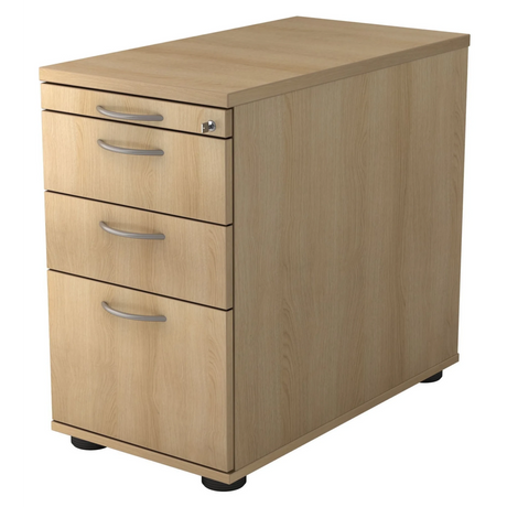 Standcontainer SIGNA SC40 in eikenlook met vier laden und booggrepen van hjh OFFICE PRO