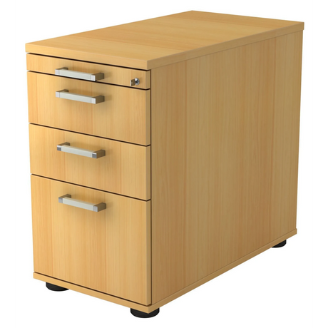 Standcontainer SIGNA SC40 in beukenlook met vier laden en chromen handgrepen van hjh OFFICE PRO