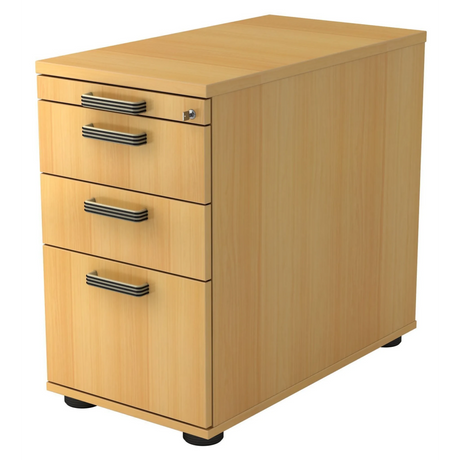 Standcontainer SIGNA SC40 in beukenlook met vier laden en gestreepte grepen van hjh OFFICE PRO