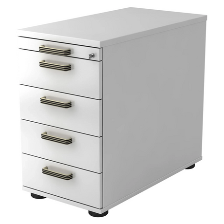 Witte Standcontainer SIGNA SC50 van kunststof met vier gestreepte grepen van hjh OFFICE PRO