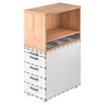 Standcontainer SIGNA SCA1 in walnoot-look met wit korpus en vijf laden van hjh OFFICE PRO