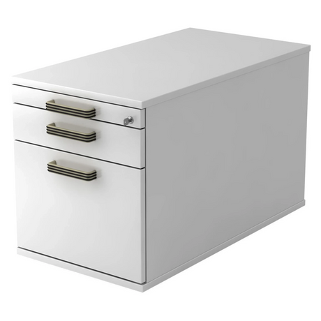 Witte Rolcontainer SIGNA TC20 van kunststof met drie streepgrepen van hjh OFFICE PRO