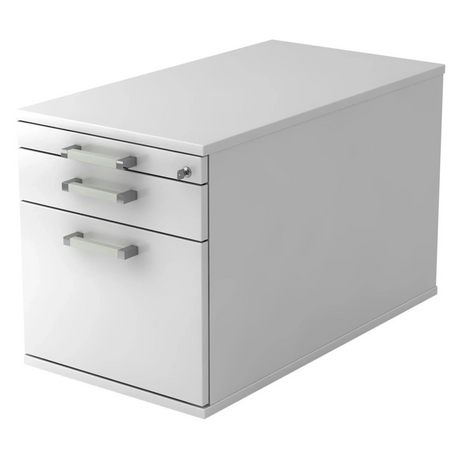 Witte metalen Rolcontainer SIGNA TC20 met drie laden en chromen grepen van hjh OFFICE PRO