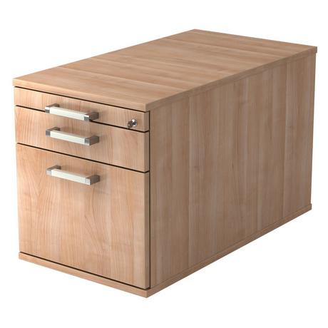 Rolcontainer SIGNA TC20 in walnoot-look met drie laden en chromen grepen van hjh OFFICE PRO