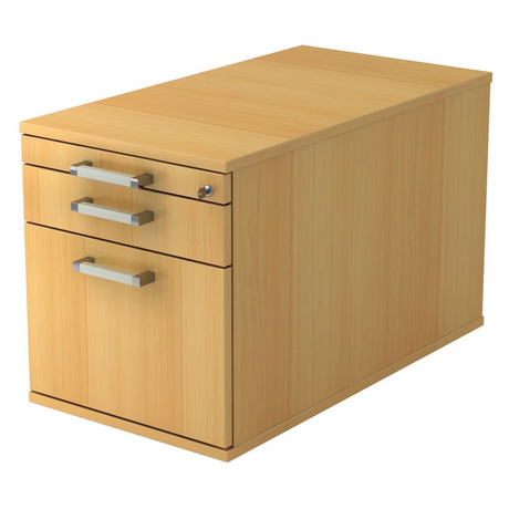 Rolcontainer SIGNA TC20 in beukenlook met drie laden en chromen grepen van hjh OFFICE PRO