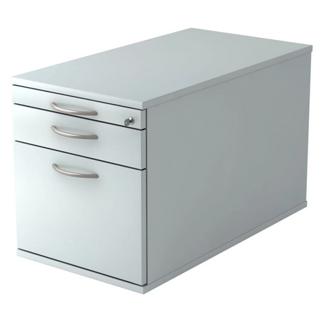 Grijze metalen Rolcontainer SIGNA TC20 met drie booggrepen en slot van hjh OFFICE PRO