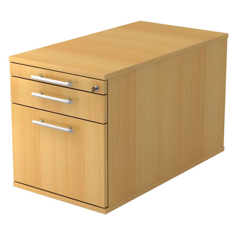 Rolcontainer SIGNA TC20 in beukenlook met drie laden en relinggrepen van hjh OFFICE PRO
